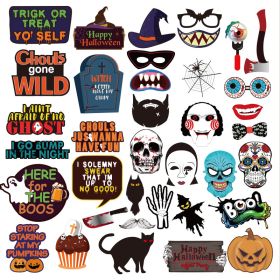 37pcs Halloween Photo Booth Props Kit Halloween Party Decorations