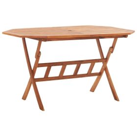 Folding Patio Table 53.1"x33.5"x29.5" Solid Wood Acacia