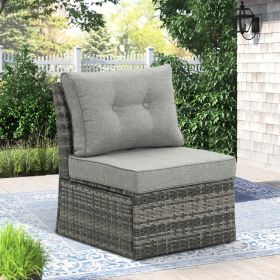 Outdoor Wicker Furniture Single Chair with Ottoman