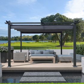 13x10 Ft Outdoor Patio Retractable Pergola With Canopy Sunshelter Pergola for Gardens; Terraces; Backyard; Gray