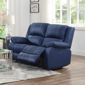 Zuriel Power Motion Loveseat; Blue PU 54616