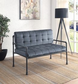 Brantley Loveseat in Gray Velvet &amp; Sandy Gray Finish LV00426