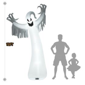 12 Feet Halloween Inflatable Spooky Ghost with Blower and LED Lights