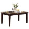 Espresso Finish Casual 1pc Dining Table Faux Marble Top Transitional Dining Room Furniture