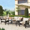 4 Piece Rattan Sofa Seating Group with Cushions, Outdoor Ratten sofa