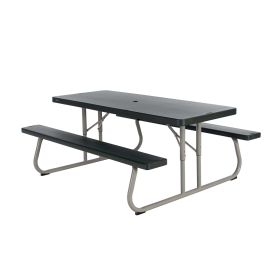 6 Foot Plastic Picnic Table, Hunter Green, 22123