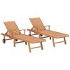 Sun Loungers 2 pcs Solid Teak Wood