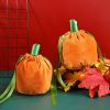 2PCS Halloween Pumpkin Candy Gift Bag for Kids Plush Trick or Treat Bag