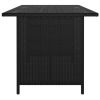 Patio Dining Table Black 43.3"x27.6"x25. 6"Poly Rattan