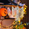 1pc, Halloween Decoration Hanging Ornaments Hand-woven White Ghost Wall Hanging Holiday Scene Arrangement Decorations, Halloween Decor, Holiday Decor