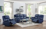 Zuriel Power Motion Loveseat; Blue PU 54616