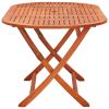 9 Piece Folding Patio Dining Set Solid Eucalyptus Wood