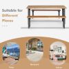 6-Person Outdoor Patio Dining Table Set with 2 Inch Umbrella Hole