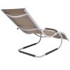 Sun Lounger with Pillow Aluminum and Textilene Taupe