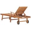 Sun Lounger Solid Teak Wood