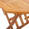 Folding Patio Table 53.1"x33.5"x29.5" Solid Wood Acacia