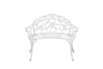 Patio Outdoor Bench; White Cast-Aluminum Garden Benches Metal Loveseat Outdoor Furniture for Park Lawn Front Porch