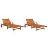 Sun Loungers 2 pcs Solid Wood Acacia