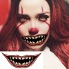 10 Pcs, Halloween Prank Makeup Temporary Tattoo, Halloween Clown Scary Mouth Tattoo Stickers, Halloween Temporary Tattoo Face Decal Prank Props, Hallo