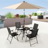 34 Inch Patio Dining Table with 1.5 inch Umbrella Hole for Garden