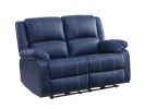 Zuriel Power Motion Loveseat; Blue PU 54616