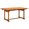 Garden Dining Table (63"-94.5")x39.4"x29.5" Solid Acacia Wood