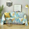 Blue Yellow Geometric Pattern Sofa Towel Single Sofa Cover Polyester Cotton Couch Cover Arm Chair Sofa Slipcover