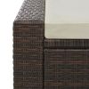 Double Sun Lounger Poly Rattan Brown