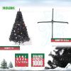 Black Christmas Tree 7 Feet Halloween Tree Artificial Pine Tree Holiday Decoration with Xmas Tree Ornaments w/ 1000 Branch Tips