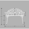 Patio Outdoor Bench; White Cast-Aluminum Garden Benches Metal Loveseat Outdoor Furniture for Park Lawn Front Porch