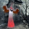 12ft 4pcs LED Lights Giant Scary Ghost Flames and Flashing Red Eyes Inflatable Halloween Decoration