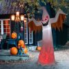 12ft 4pcs LED Lights Giant Scary Ghost Flames and Flashing Red Eyes Inflatable Halloween Decoration