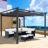 13x10 Ft Outdoor Patio Retractable Pergola With Canopy Sunshelter Pergola for Gardens; Terraces; Backyard; Gray