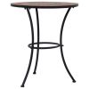 Mosaic Bistro Table Orange/Gray 23.6" Ceramic