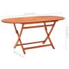 Folding Patio Table 63"x33.5"x29.5" Solid Eucalyptus Wood