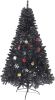 Black Christmas Tree 7 Feet Halloween Tree Artificial Pine Tree Holiday Decoration with Xmas Tree Ornaments w/ 1000 Branch Tips