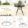 34 Inch Patio Dining Table with 1.5 inch Umbrella Hole for Garden