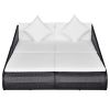 Patio Bed Black 79.1"x54.7" Poly Rattan