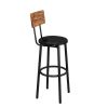 Bar Table Set with 4 Bar stools PU Soft seat with backrest