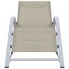 Sun Loungers 2 pcs with Table Aluminum Cream