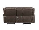 Lydia Motion Loveseat w/Console; Brown Leather Aire LV00655