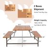 6-Person Outdoor Picnic Table and Bench Set with 2 Inch Umbrella Hole