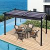 13x10 Ft Outdoor Patio Retractable Pergola With Canopy Sunshelter Pergola for Gardens; Terraces; Backyard; Gray