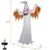 12ft 4pcs LED Lights Giant Scary Ghost Flames and Flashing Red Eyes Inflatable Halloween Decoration