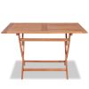 Folding Patio Table 47.2"x27.6"x29.5" Solid Teak Wood