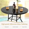 34 Inch Patio Dining Table with 1.5 inch Umbrella Hole for Garden