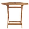 Folding Patio Table 33.5"x33.5"x29.9" Solid Teak Wood