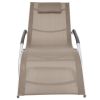 Sun Lounger with Pillow Aluminum and Textilene Taupe