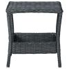 3 Piece Patio Lounge Set with Cushions Poly Rattan Dark Gray