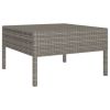 3 Piece Patio Lounge Set with Cushions Poly Rattan Gray